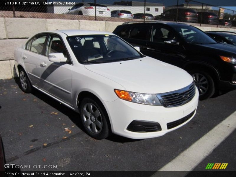 Clear White / Beige 2010 Kia Optima LX