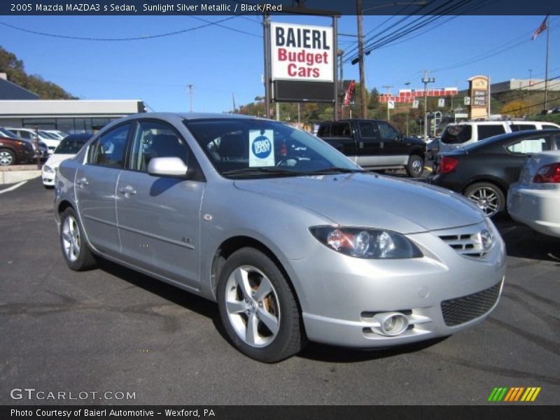 Sunlight Silver Metallic / Black/Red 2005 Mazda MAZDA3 s Sedan