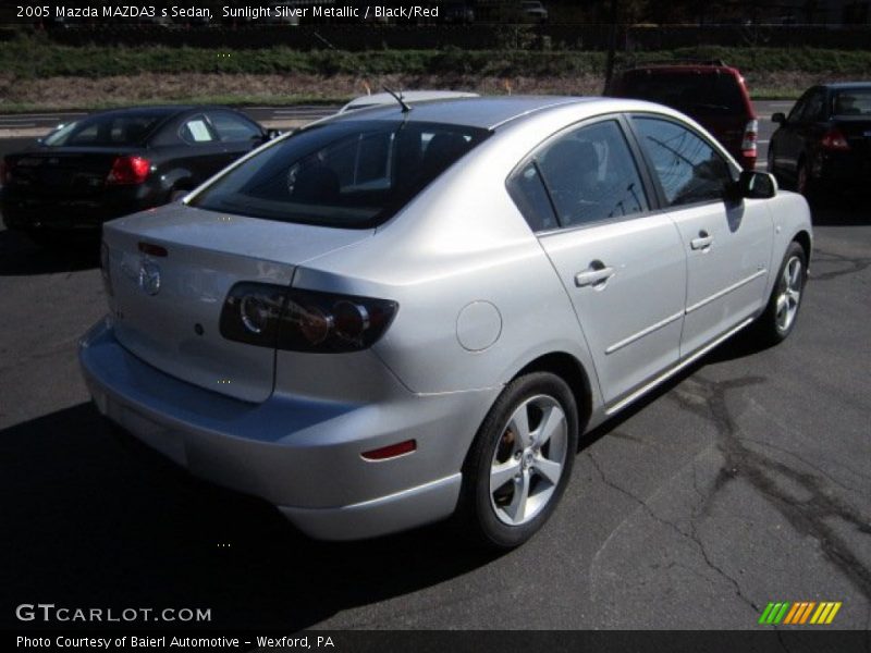 Sunlight Silver Metallic / Black/Red 2005 Mazda MAZDA3 s Sedan