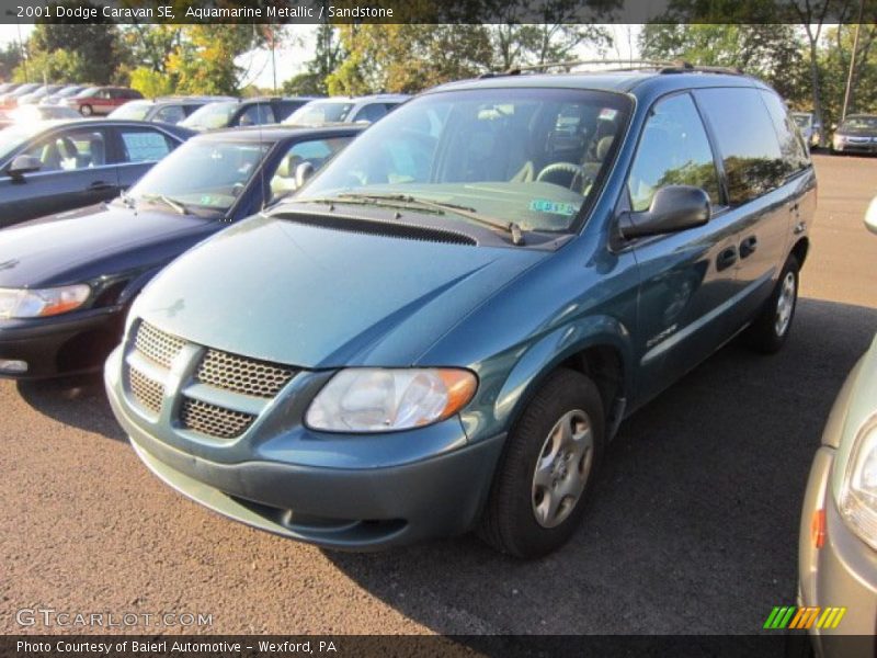 Aquamarine Metallic / Sandstone 2001 Dodge Caravan SE