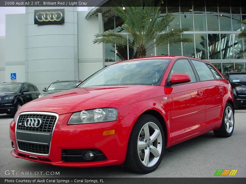 Brilliant Red / Light Gray 2008 Audi A3 2.0T