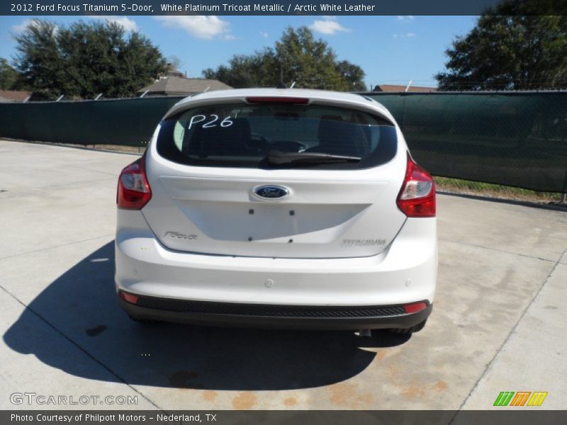 White Platinum Tricoat Metallic / Arctic White Leather 2012 Ford Focus Titanium 5-Door
