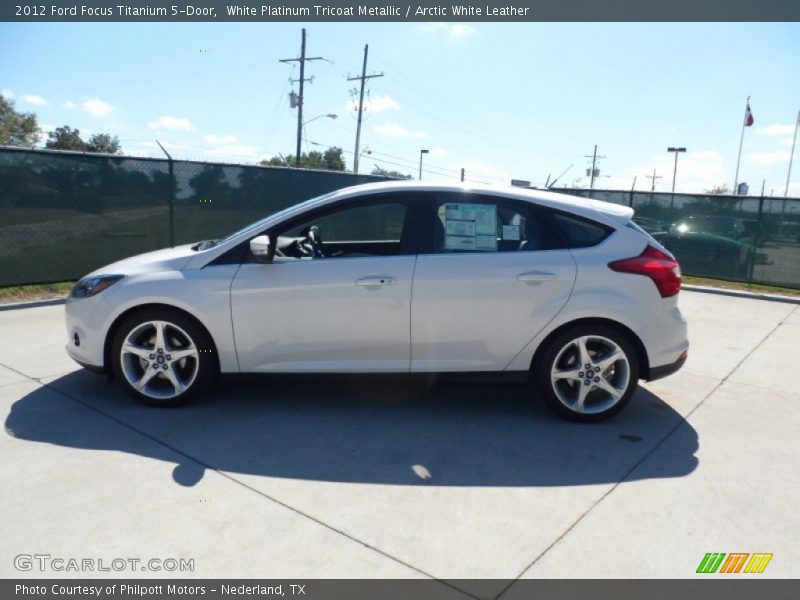 White Platinum Tricoat Metallic / Arctic White Leather 2012 Ford Focus Titanium 5-Door