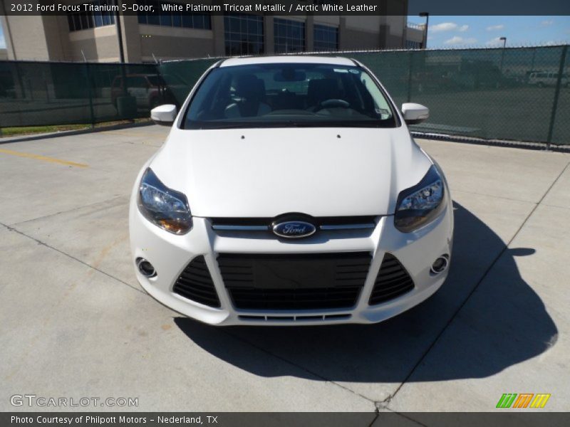 White Platinum Tricoat Metallic / Arctic White Leather 2012 Ford Focus Titanium 5-Door
