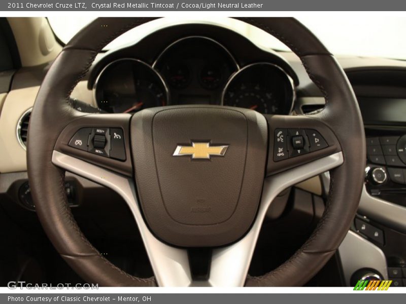 Crystal Red Metallic Tintcoat / Cocoa/Light Neutral Leather 2011 Chevrolet Cruze LTZ