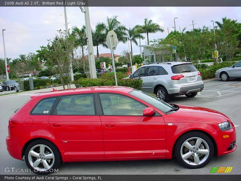 Brilliant Red / Light Gray 2008 Audi A3 2.0T