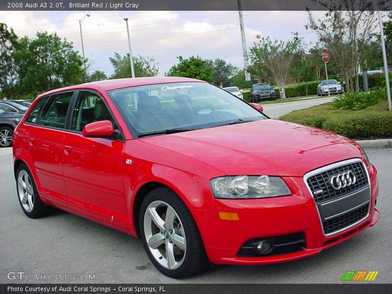 Brilliant Red / Light Gray 2008 Audi A3 2.0T