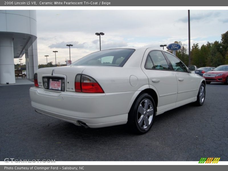 Ceramic White Pearlescent Tri-Coat / Beige 2006 Lincoln LS V8