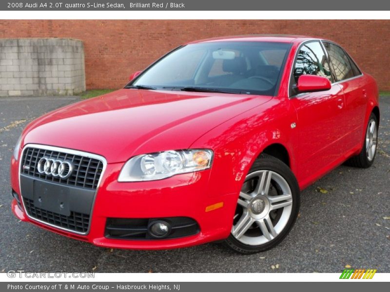 Brilliant Red / Black 2008 Audi A4 2.0T quattro S-Line Sedan
