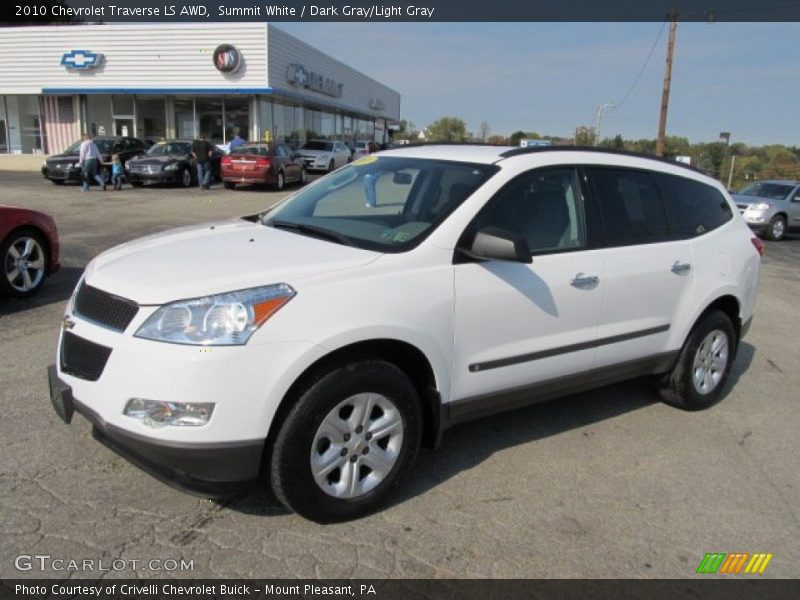 Summit White / Dark Gray/Light Gray 2010 Chevrolet Traverse LS AWD