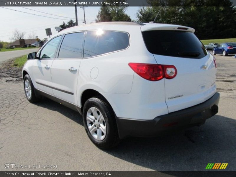 Summit White / Dark Gray/Light Gray 2010 Chevrolet Traverse LS AWD