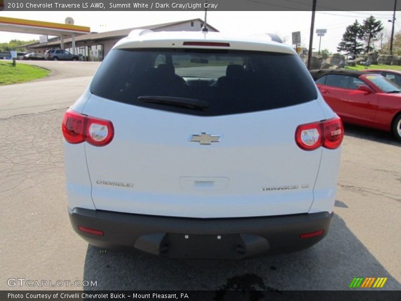 Summit White / Dark Gray/Light Gray 2010 Chevrolet Traverse LS AWD