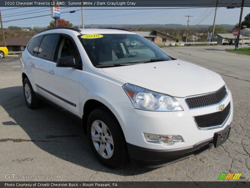 Summit White / Dark Gray/Light Gray 2010 Chevrolet Traverse LS AWD