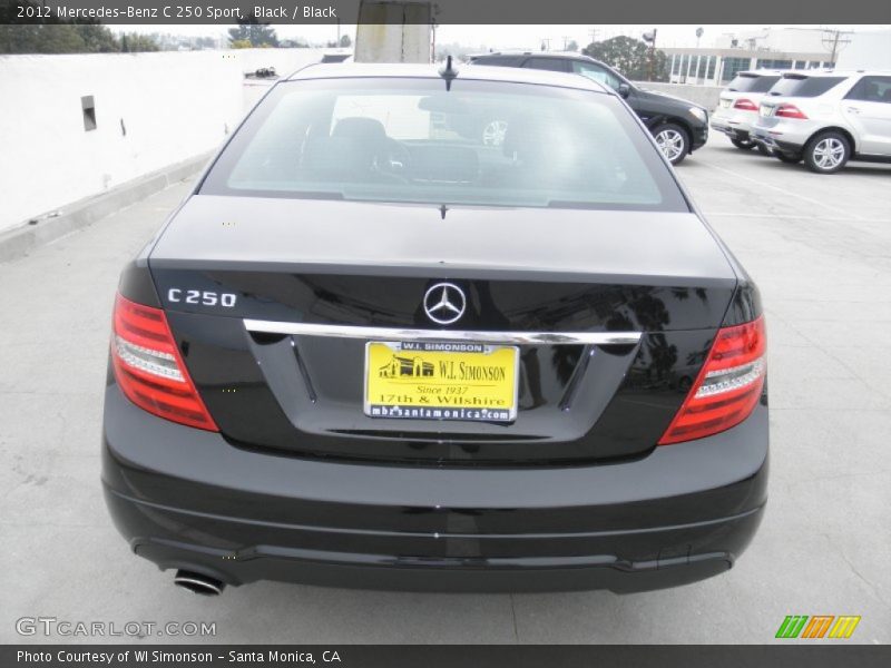 Black / Black 2012 Mercedes-Benz C 250 Sport