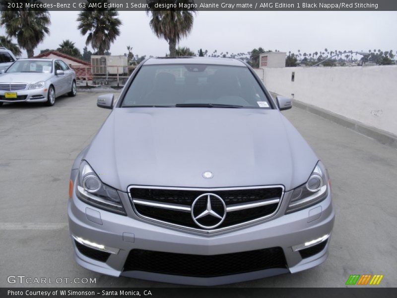 designo Magno Alanite Gray matte / AMG Edition 1 Black Nappa/Red Stitching 2012 Mercedes-Benz C 63 AMG Edition 1 Sedan