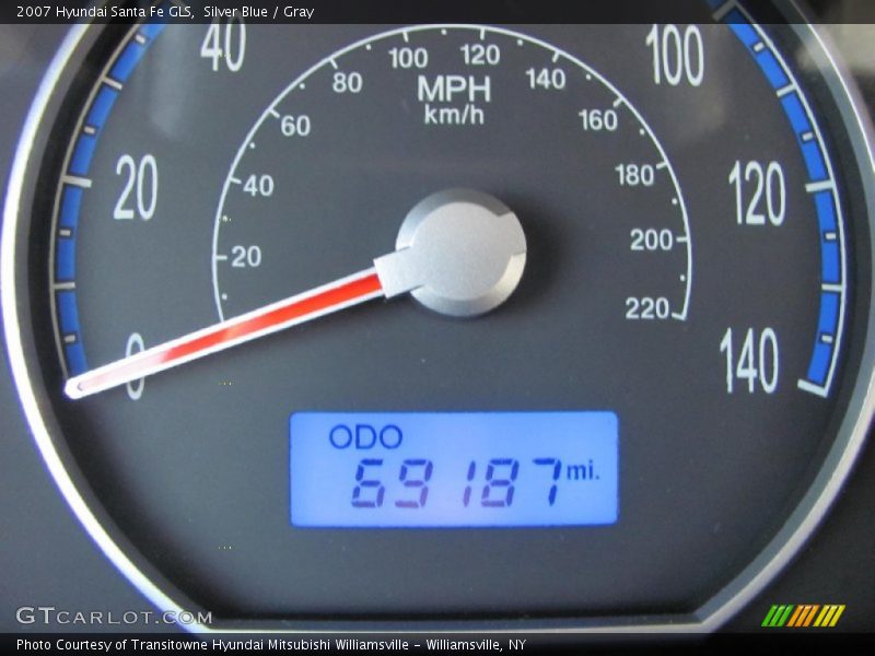 Silver Blue / Gray 2007 Hyundai Santa Fe GLS