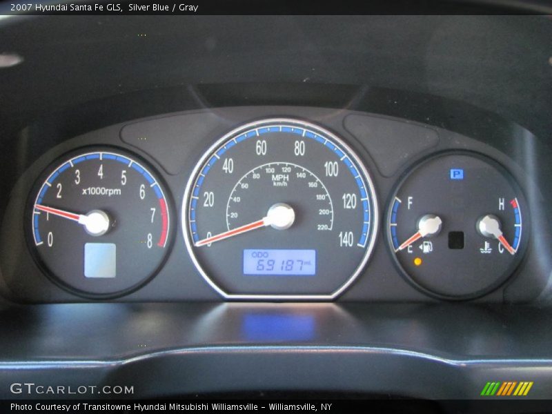 Silver Blue / Gray 2007 Hyundai Santa Fe GLS