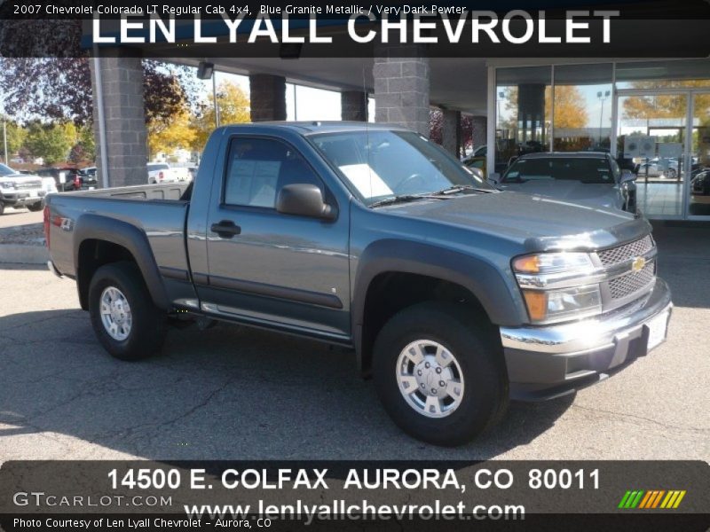 Blue Granite Metallic / Very Dark Pewter 2007 Chevrolet Colorado LT Regular Cab 4x4