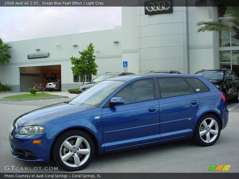 Ocean Blue Pearl Effect / Light Gray 2008 Audi A3 2.0T