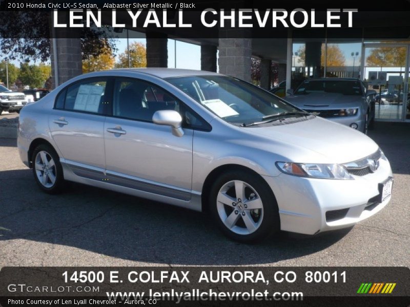 Alabaster Silver Metallic / Black 2010 Honda Civic LX-S Sedan