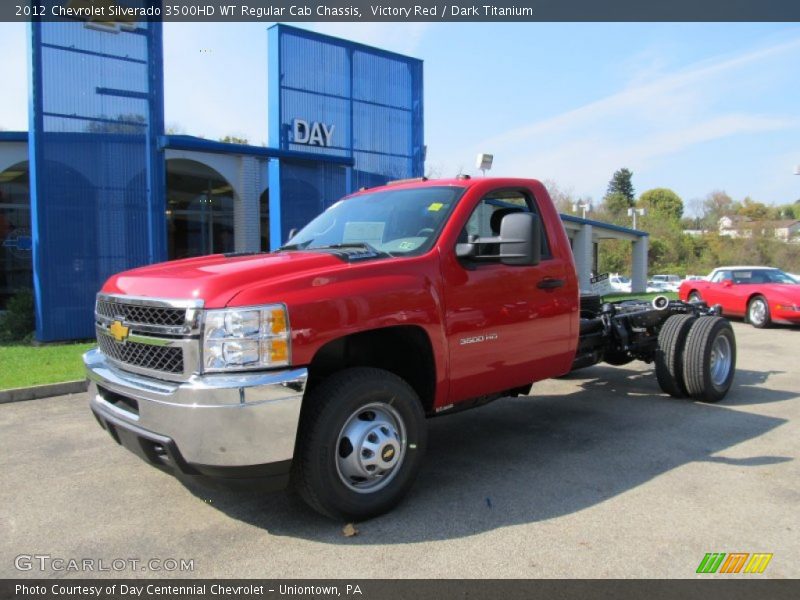 Victory Red / Dark Titanium 2012 Chevrolet Silverado 3500HD WT Regular Cab Chassis