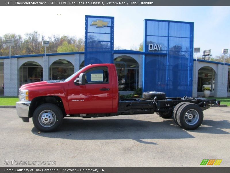 Victory Red / Dark Titanium 2012 Chevrolet Silverado 3500HD WT Regular Cab Chassis