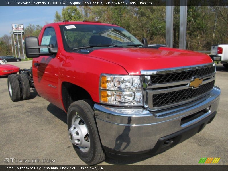 Front 3/4 View of 2012 Silverado 3500HD WT Regular Cab Chassis