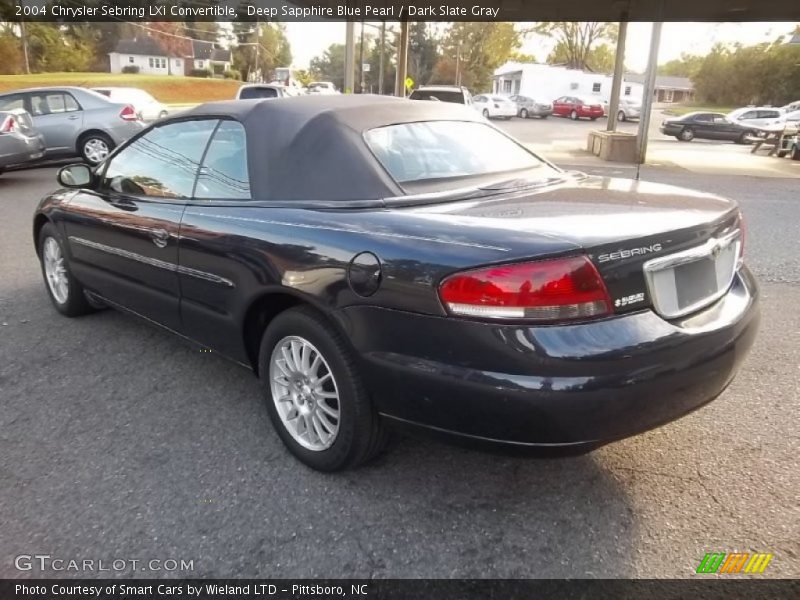 Deep Sapphire Blue Pearl / Dark Slate Gray 2004 Chrysler Sebring LXi Convertible