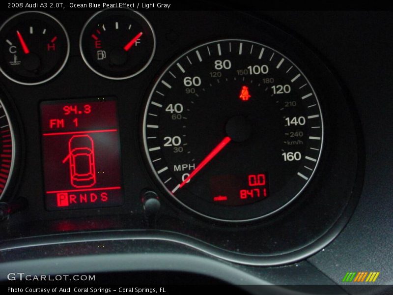 Ocean Blue Pearl Effect / Light Gray 2008 Audi A3 2.0T