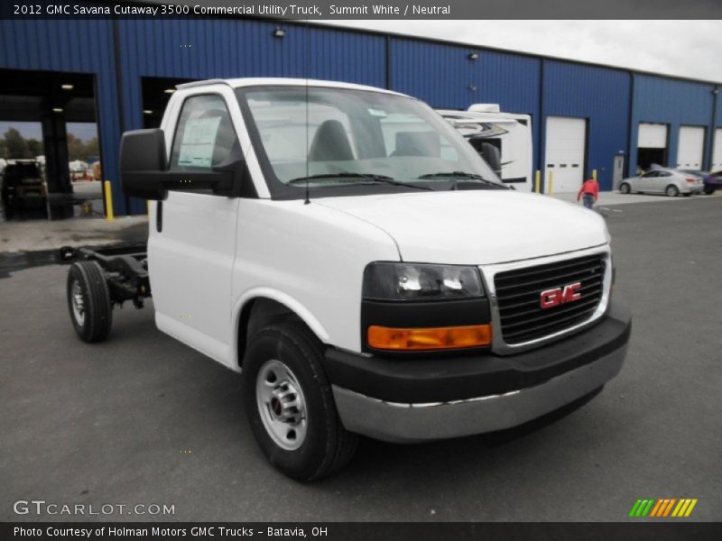  2012 Savana Cutaway 3500 Commercial Utility Truck Summit White