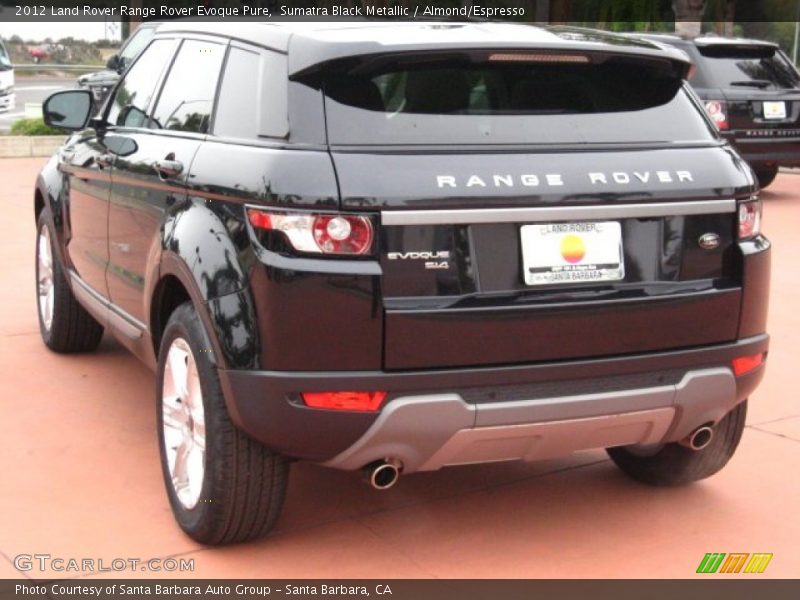 Sumatra Black Metallic / Almond/Espresso 2012 Land Rover Range Rover Evoque Pure