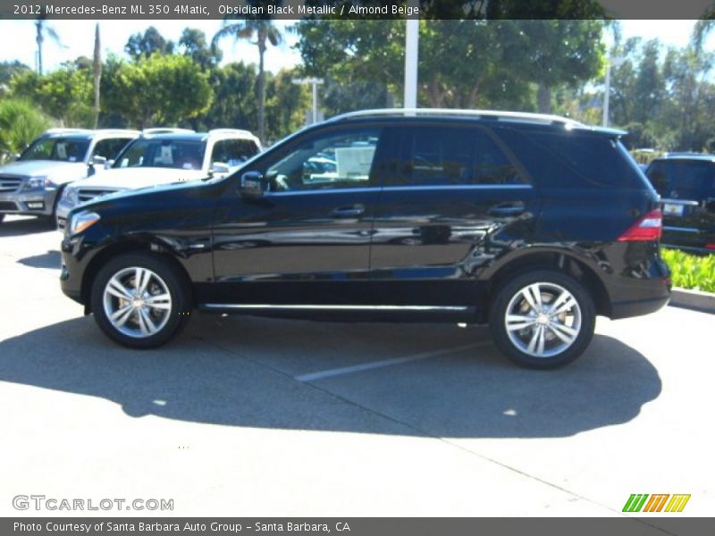 Obsidian Black Metallic / Almond Beige 2012 Mercedes-Benz ML 350 4Matic