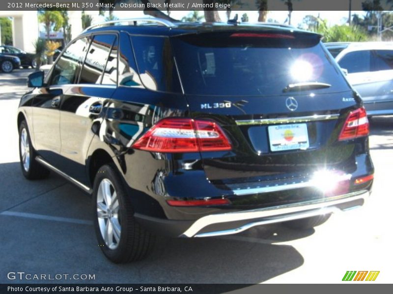 Obsidian Black Metallic / Almond Beige 2012 Mercedes-Benz ML 350 4Matic
