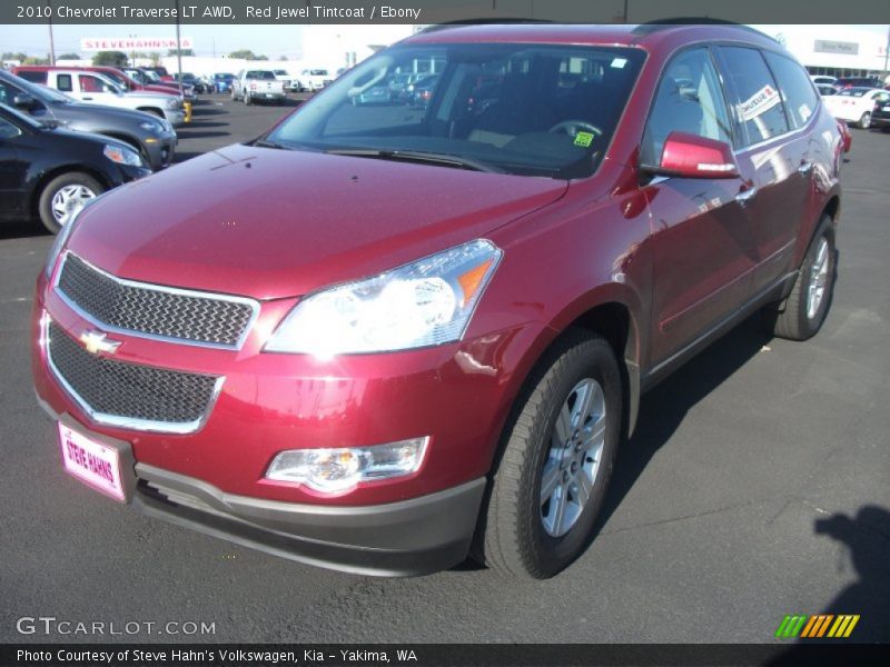 Red Jewel Tintcoat / Ebony 2010 Chevrolet Traverse LT AWD