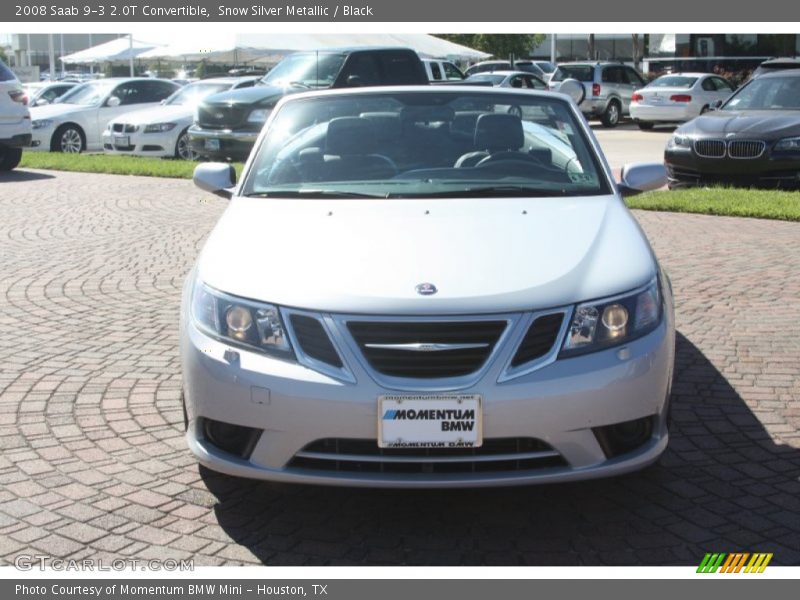 Snow Silver Metallic / Black 2008 Saab 9-3 2.0T Convertible