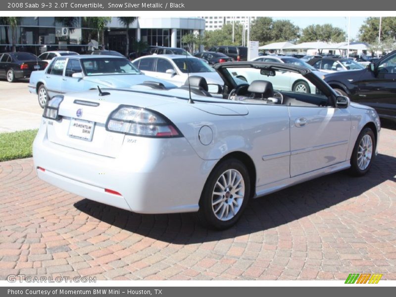 Snow Silver Metallic / Black 2008 Saab 9-3 2.0T Convertible