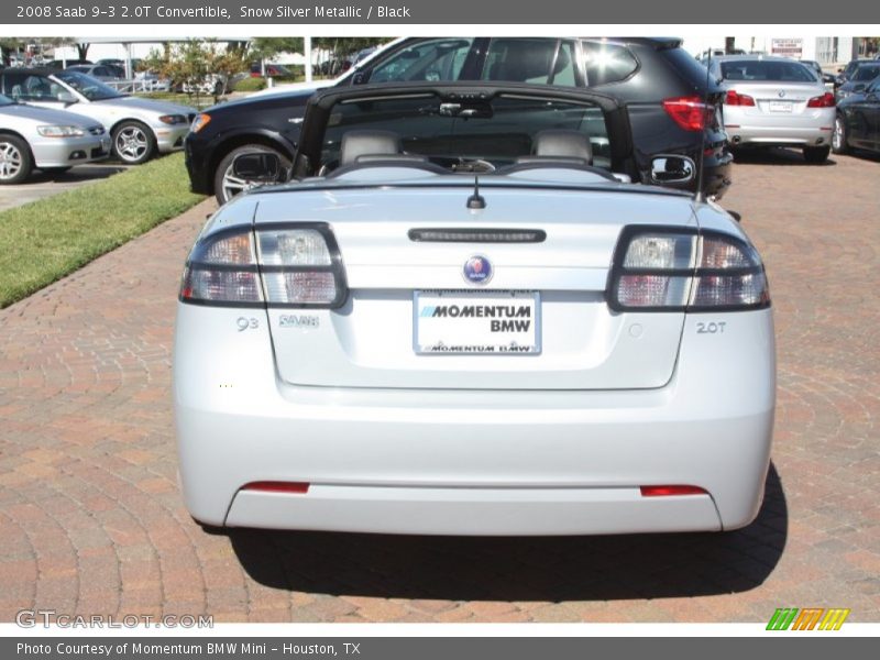 Snow Silver Metallic / Black 2008 Saab 9-3 2.0T Convertible