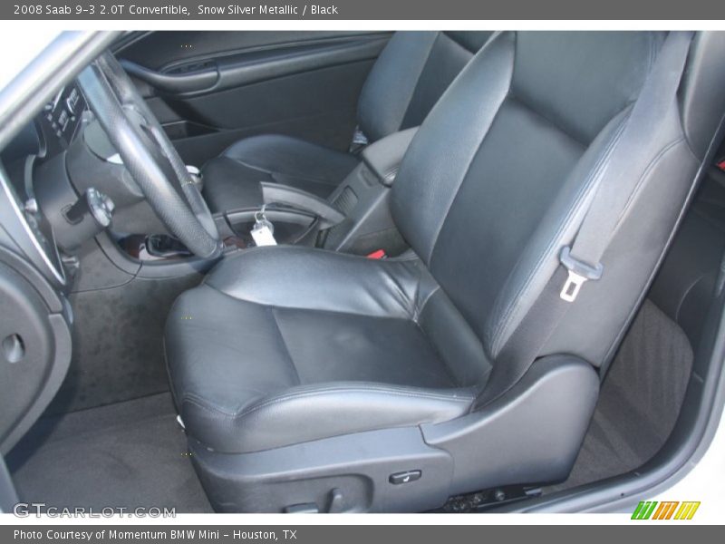 Snow Silver Metallic / Black 2008 Saab 9-3 2.0T Convertible