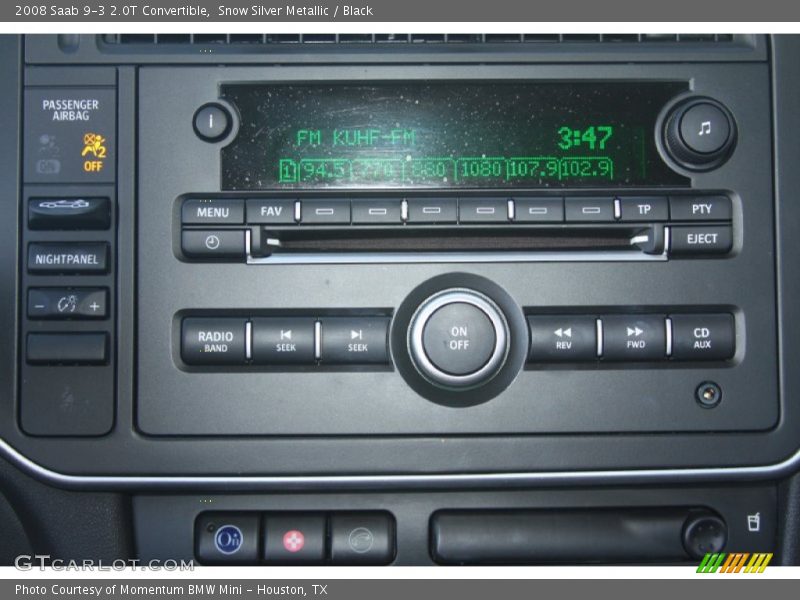Snow Silver Metallic / Black 2008 Saab 9-3 2.0T Convertible