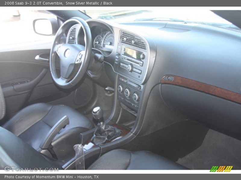 Snow Silver Metallic / Black 2008 Saab 9-3 2.0T Convertible