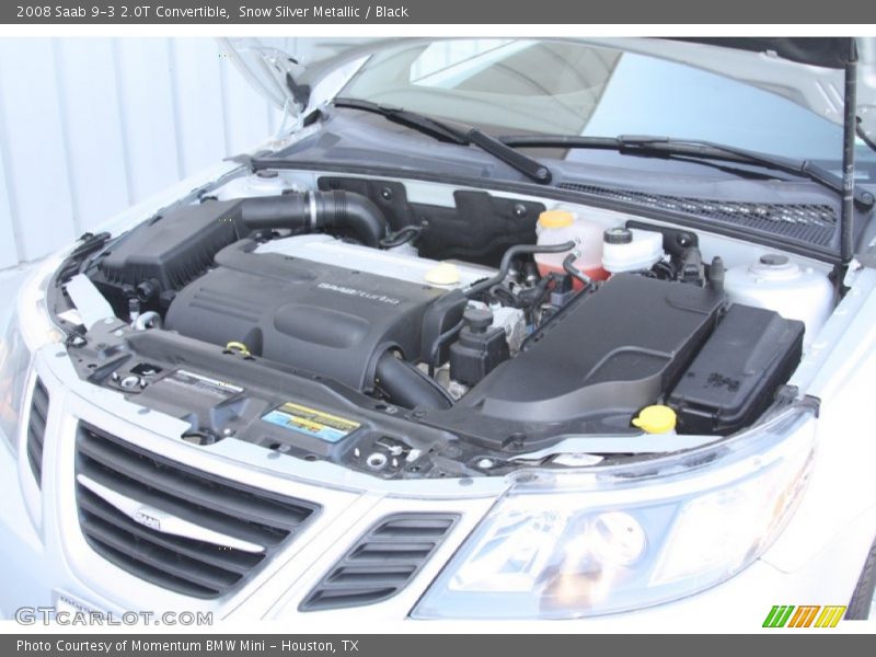 Snow Silver Metallic / Black 2008 Saab 9-3 2.0T Convertible