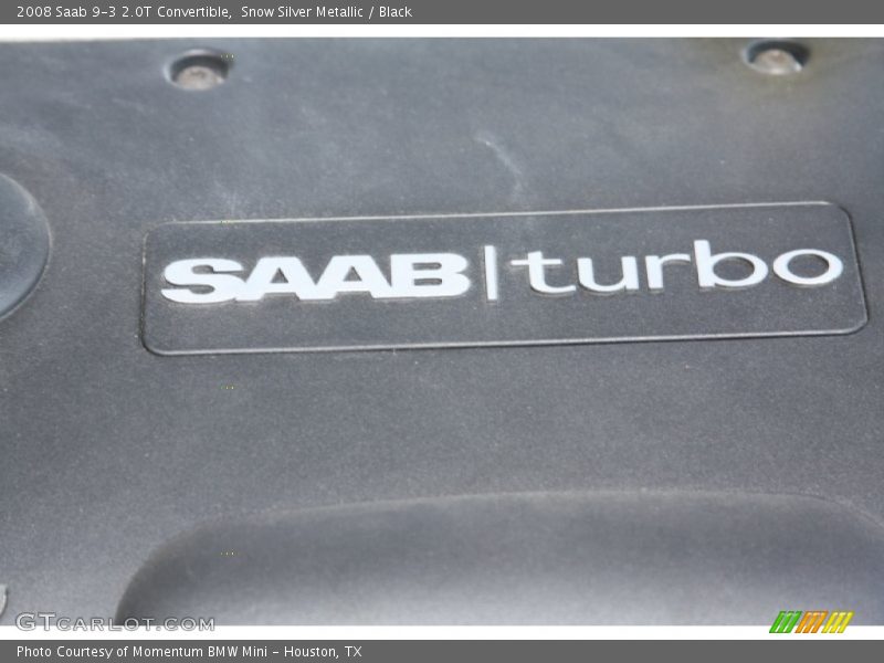 Snow Silver Metallic / Black 2008 Saab 9-3 2.0T Convertible