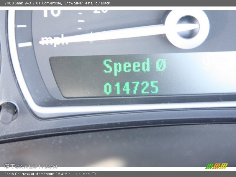 Snow Silver Metallic / Black 2008 Saab 9-3 2.0T Convertible