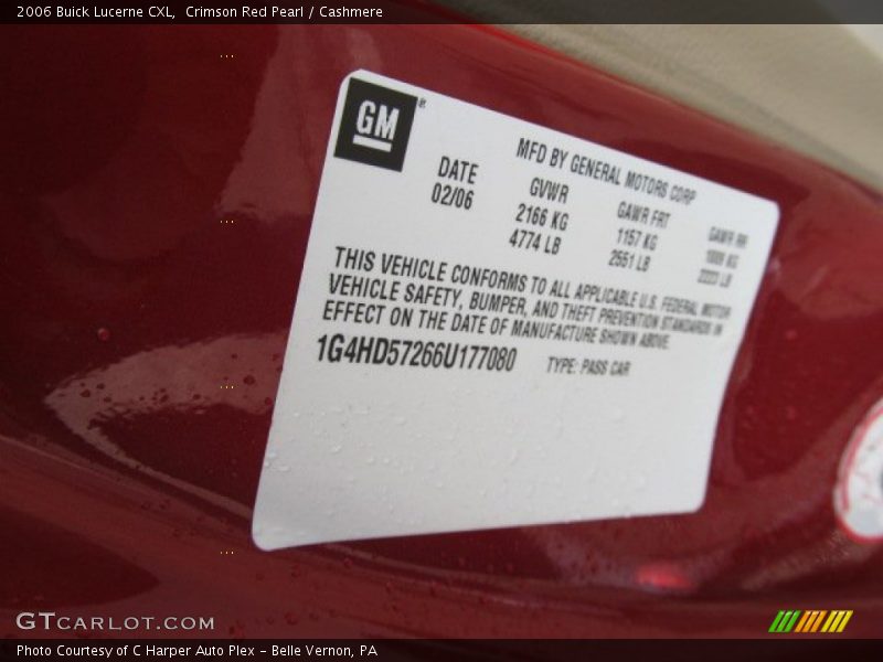 Crimson Red Pearl / Cashmere 2006 Buick Lucerne CXL