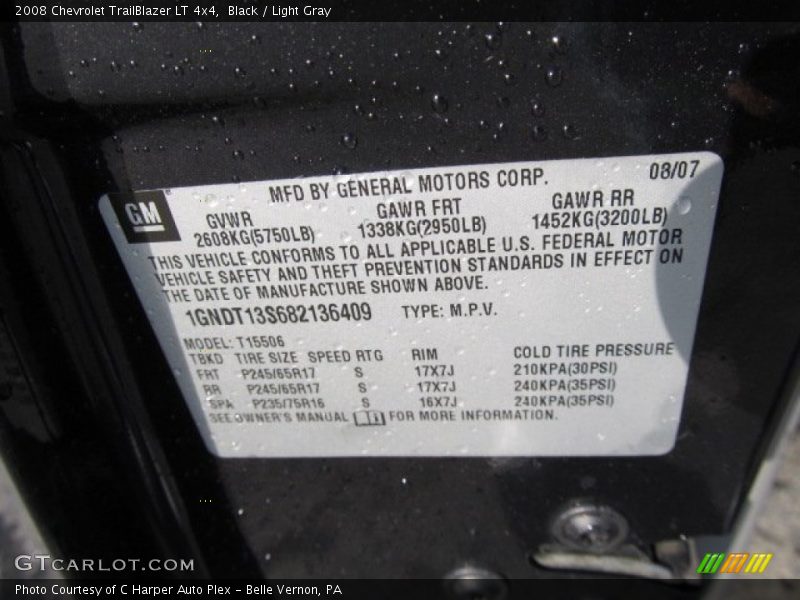 Black / Light Gray 2008 Chevrolet TrailBlazer LT 4x4