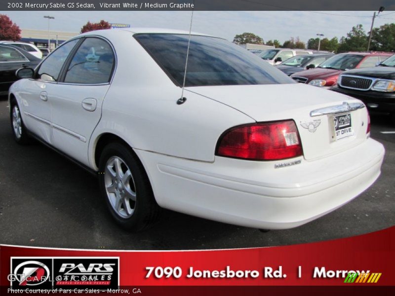Vibrant White / Medium Graphite 2002 Mercury Sable GS Sedan