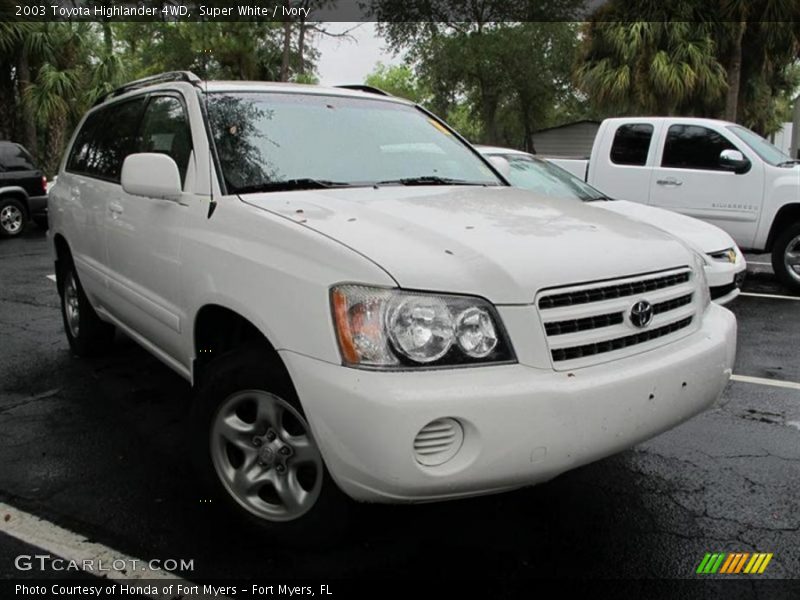 Super White / Ivory 2003 Toyota Highlander 4WD