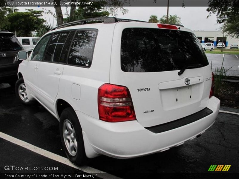 Super White / Ivory 2003 Toyota Highlander 4WD