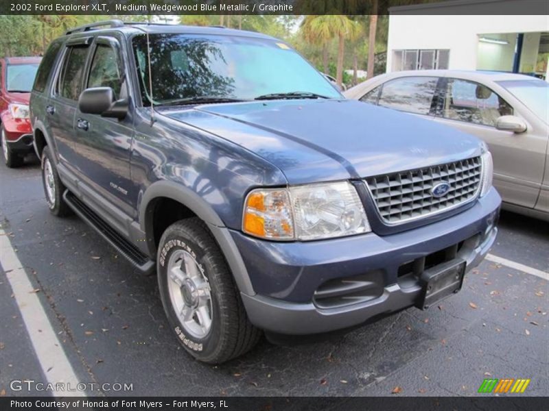 Medium Wedgewood Blue Metallic / Graphite 2002 Ford Explorer XLT