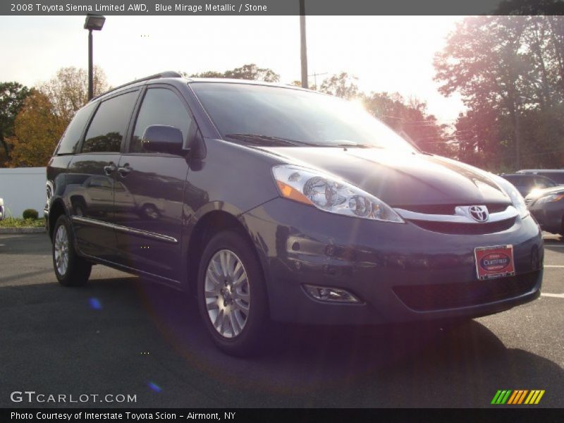 Blue Mirage Metallic / Stone 2008 Toyota Sienna Limited AWD